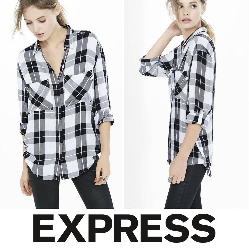 Plaid Button-Up Shirt